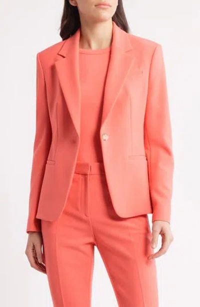 Hugo Boss Boss Jia One-button Blazer In Dk Pnk
