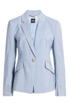 Hugo Boss Boss Jia Windopane Plaid Jacket In Chambray Blue Windowpane Plaid