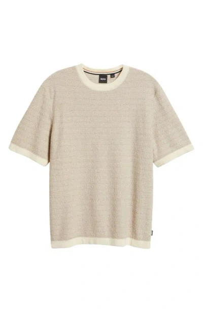 Hugo Boss Boss Jiordano Cotton Blend T-shirt In Neutral
