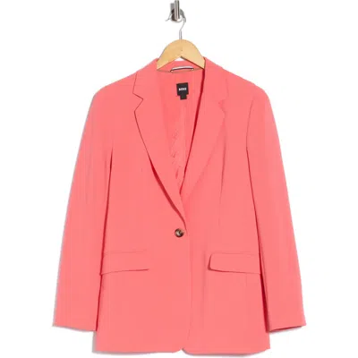 Hugo Boss Boss Jocaluah One-button Blazer In Pink