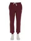 Hugo Boss Boss Jogging Pants With Logo Embroidery In Burgundy