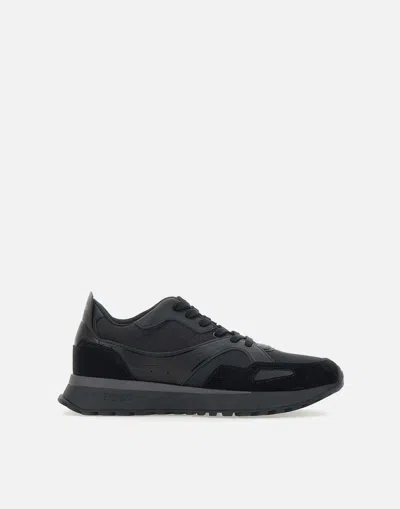 Hugo Boss Boss Jonah Runn Black Mesh Leather Sneakers