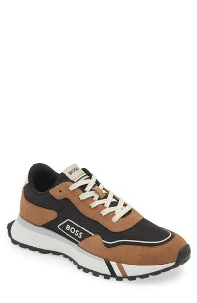 Hugo Boss Boss Jonah Runn Mx Sneaker In Open Brown