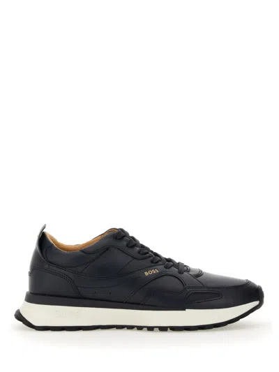 Hugo Boss Jonah Leather Sneaker In Blue