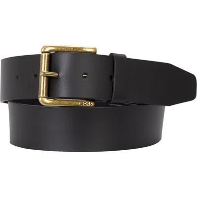 Hugo Boss Boss Joris Leather Belt In Black