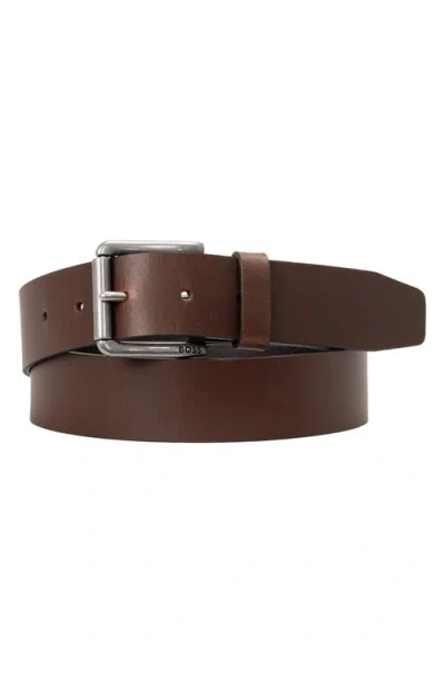 Hugo Boss Boss Joris Leather Belt In Brown