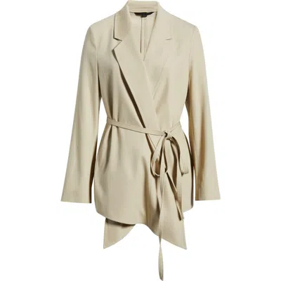 Hugo Boss Boss Joscara Belted Wool Blend Jacket In Neutral