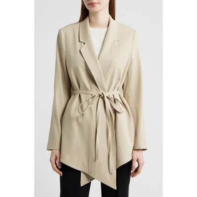 Hugo Boss Boss Joscara Belted Wool Blend Jacket In Brown