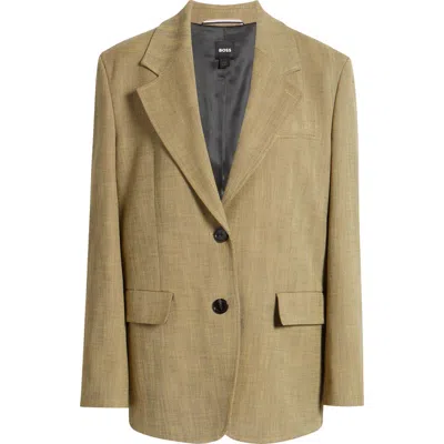 Hugo Boss Boss Jovana Single Breasted Blazer In Dijon Herringbone