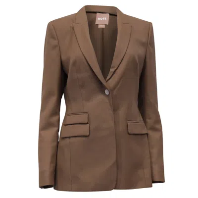 Hugo Boss Boss Juicylara Blazer In Brown Virgin Wool
