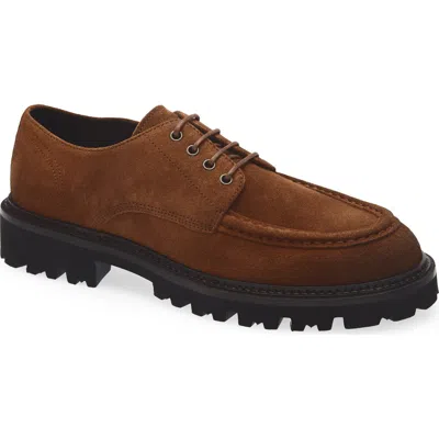 Hugo Boss Boss Julio Lugged Moc Toe Suede Derby In Brown