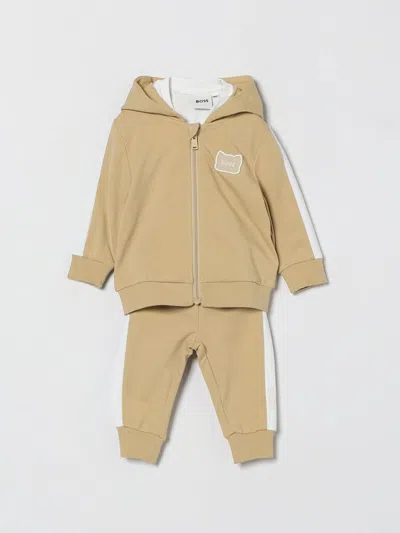 Hugo Boss Babies' Boss Jumpsuit Kids Color Beige In Gold
