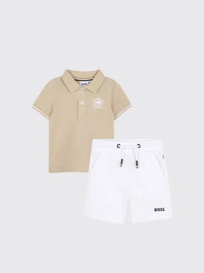 Hugo Boss Babies' Boss Jumpsuit Kids Color Beige In Multi