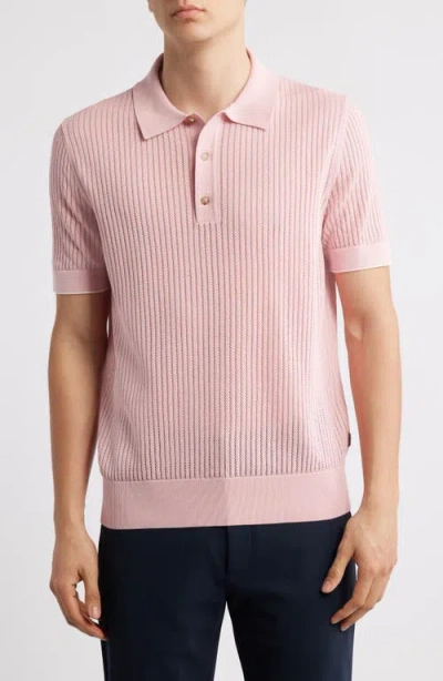 Hugo Boss Boss Justin Silk & Cotton Polo Sweater In Pink