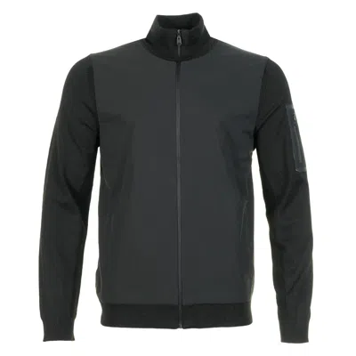 Hugo Boss Boss K Momentum X Hybrid Knitted Full Zip Jumper Black