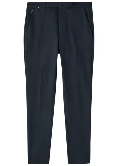 Hugo Boss Boss Kaito Slim-leg Cotton-blend Chinos In Navy