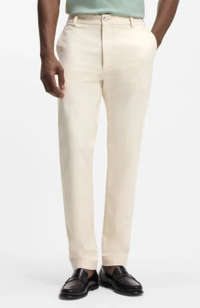Hugo Boss Boss Kane Flat Front Straight Leg Pants In Neutral