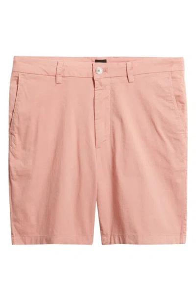 Hugo Boss Modern-fit Shorts In Stretch-cotton Twill In Pink