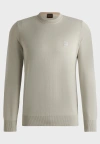 Hugo Boss Cotton-terry Relaxed-fit Sweatshirt With Logo Patch In Neutral