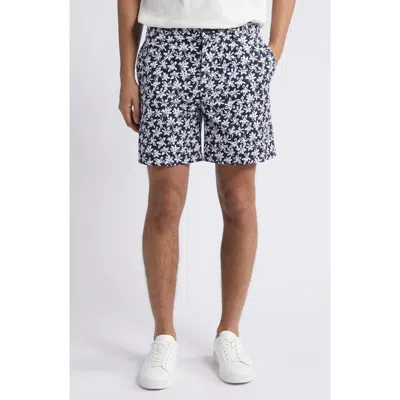 Hugo Boss Floral-print Bermuda Shorts In Dark Blue
