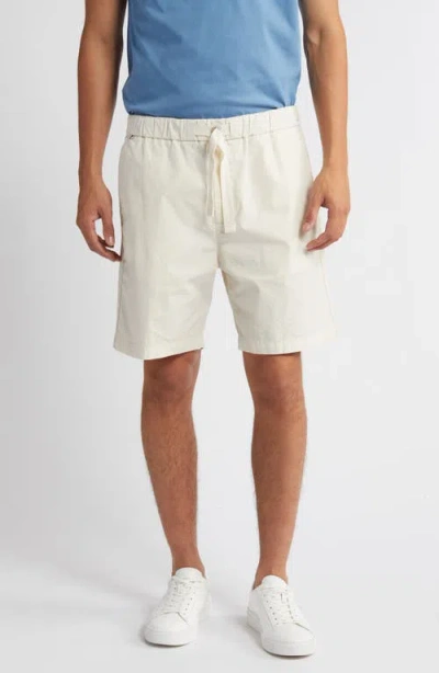 Hugo Boss Boss Kenosh Stretch Cotton Shorts In Open White