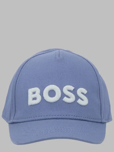 Hugo Boss Boss Kids Cotton Baseball Cap With Embroidered Logo In Blue