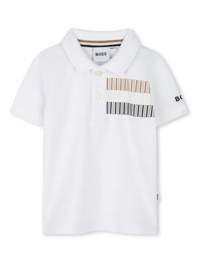 Hugo Boss Boss Kids Polo Shirt In White
