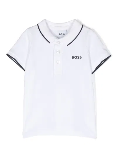 Hugo Boss Boss Kids Polo Shirt In White