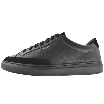 Hugo Boss Boss Kieran Leather Tennis Trainers Black