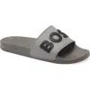 Hugo Boss Boss Kirk Slide Sandal In Gray
