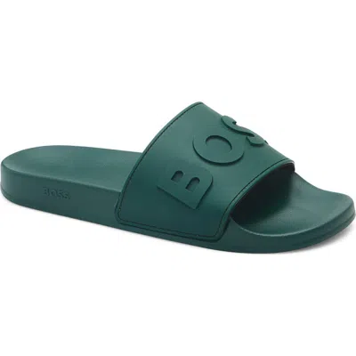 Hugo Boss Boss Kirk Slide Sandal In Green