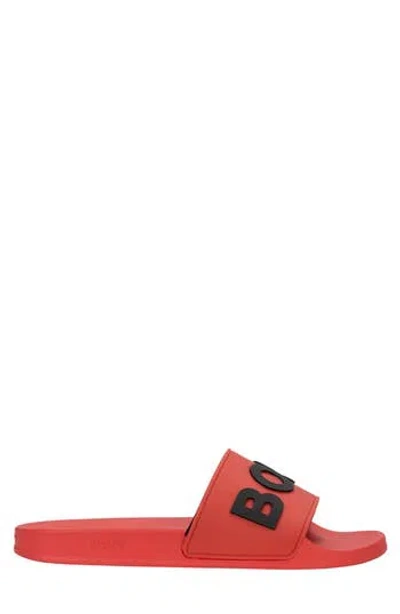 Hugo Boss Boss Kirk Slide Sandal In Light/pastel Red