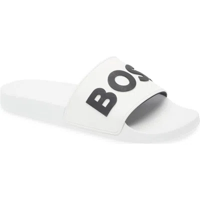 Hugo Boss Boss Kirk Slide Sandal In White
