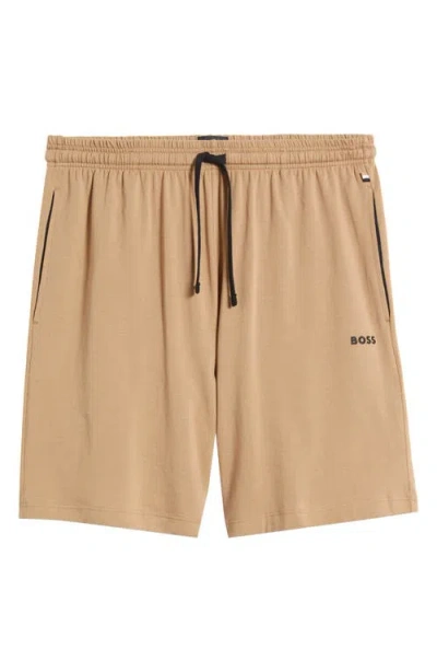 Hugo Boss Boss Knit Lounge Shorts In Medium Beige