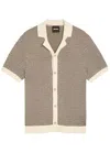 Hugo Boss C-iconico Knit Button Polo Shirt Open White In Multi