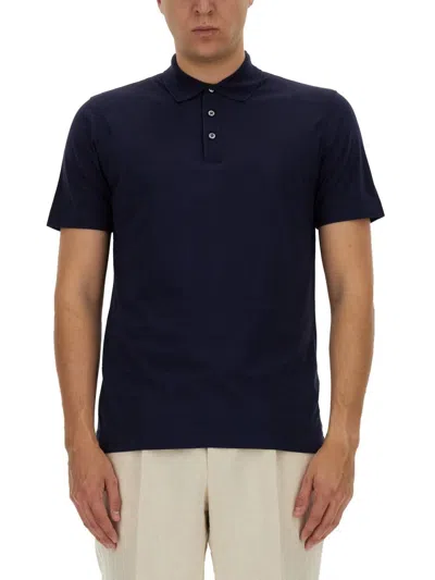 Hugo Boss Parkau Cotton And Silk Cable Knit Quarter Zip Polo In Dark Blue