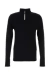 Hugo Boss Stretch Wool Blend High Collar T-shirt In Black