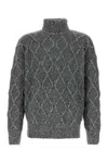 Hugo Boss Relaxed-fit Sweater With Cable-knit Structure In Grey