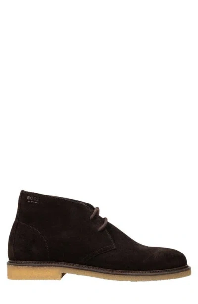 Hugo Boss Boss Kope Suede Chukka Boot In Brown