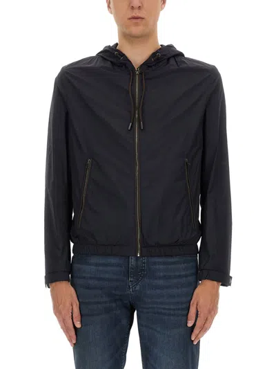 HUGO BOSS BOSS "L-CALFO1" JACKET WITH HOOD AND ZIPPER