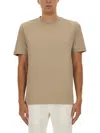 Hugo Boss Embossed-logo T-shirt In Brown