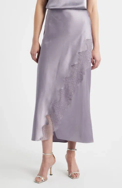 Hugo Boss Boss Lace Trim Midi Skirt In Purple
