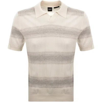 Hugo Boss Boss Lamoroso Striped Merino Wool Polo Sweater In Multi