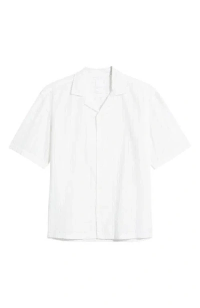 HUGO BOSS BOSS LARS POINTELLE STRIPE CAMP SHIRT