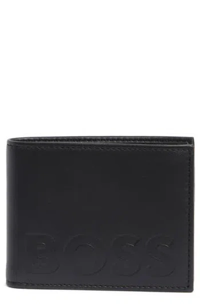 Hugo Boss Boss Laslo Leather Bifold Wallet In Black