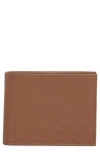 Hugo Boss Boss Laslo Leather Bifold Wallet In Brown