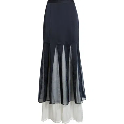 Hugo Boss Boss Layered Slip Skirt In Black