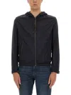 Hugo Boss Hooded Jacket With Zipper And Elasticated Hem