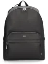 Hugo Boss Boss Leather Backpack In Pattern