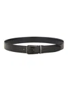 Hugo Boss Adjustable Metal Buckle Multiple Holes Smooth Finish In Black